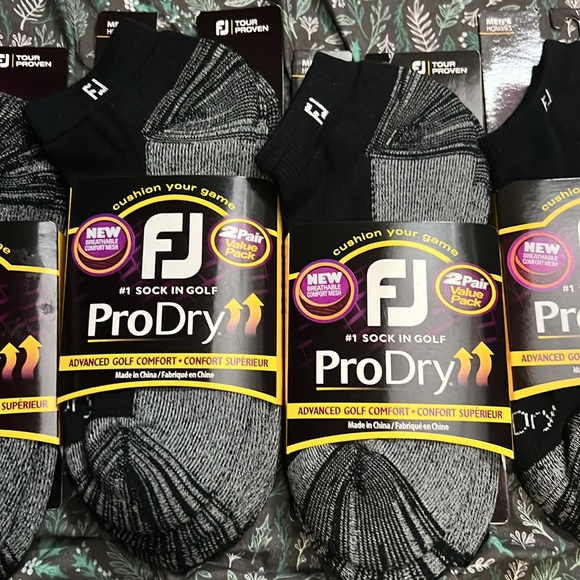 Footjoy Men's 6 Pair Value  Pack Pro Dry Large Gray Sport Socks Sizes 7-12 - Picture 2 of 4